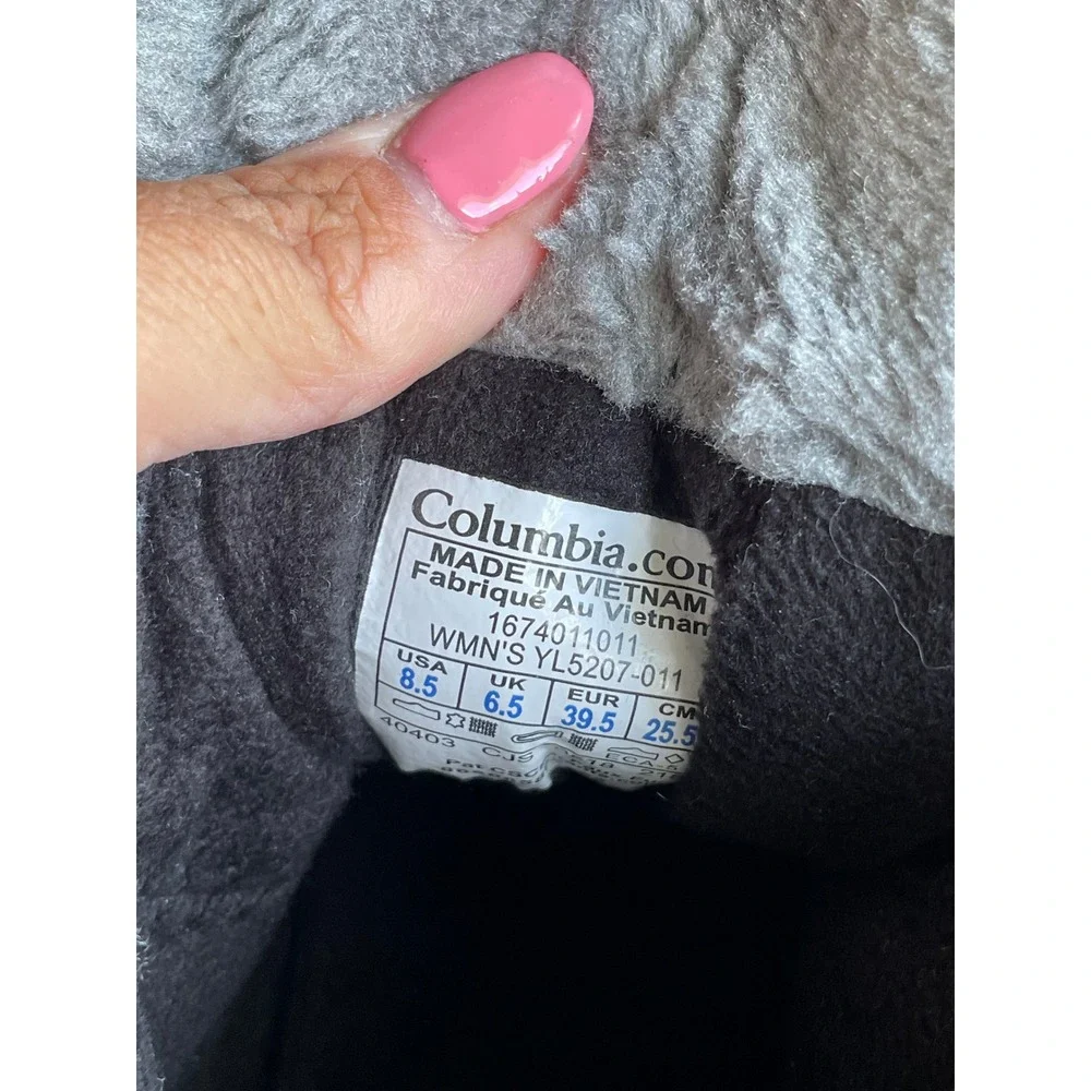 Columbia Women's Powder Summit Shorty Waterproof Black Suede Quilted‎ Snow Boots